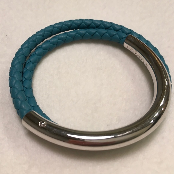CHRISTOFLE Duo Complice Silver (925)  Leather Wrap Bracelet Turquoise Sm… - Picture 2 of 14